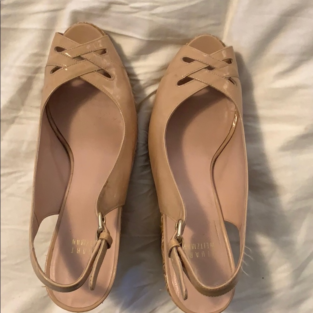 Cream espadrilles platform heels